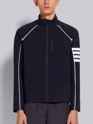 Thom Browne 4-Bar Compression Zip-Up Men Jackets Navy | IPY38X96942