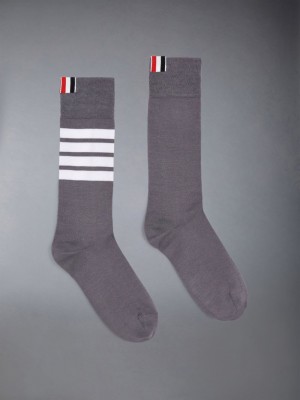 Thom Browne 4-Bar stripe Women Socks Grey | LTJ42U26594