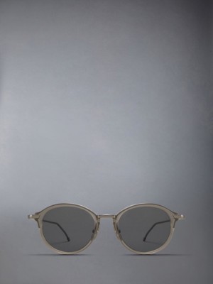 Thom Browne Acetate And Titanium Round Women Sunglasses Grey | YIM16F80245