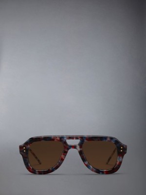 Thom Browne Acetate Aviator Men Sunglasses Multicolor | VWO88O01615