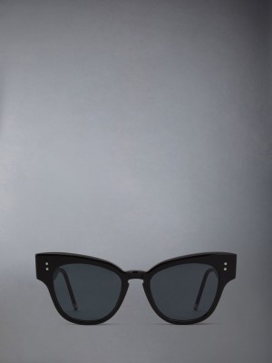 Thom Browne Acetate Cateye Men Sunglasses Black | WCZ27R19307