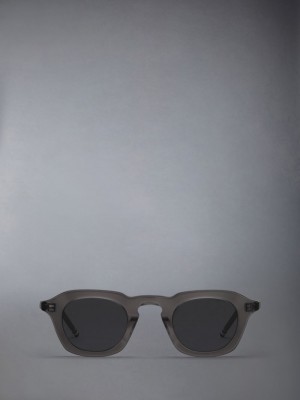 Thom Browne Acetate Oval Women Sunglasses Grey | GAB22C23186