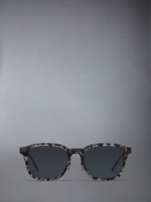 Thom Browne Acetate Rectangular Men Sunglasses Grey | GAC32M01233