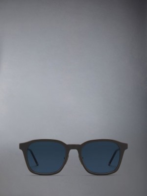 Thom Browne Acetate Rectangular Men Sunglasses Grey | YUG87F43539