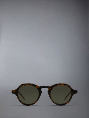 Thom Browne Acetate Round Women Sunglasses Dark Brown | DLC23M72813