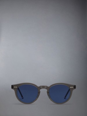 Thom Browne Acetate Round Women Sunglasses Grey | IJO15D67369