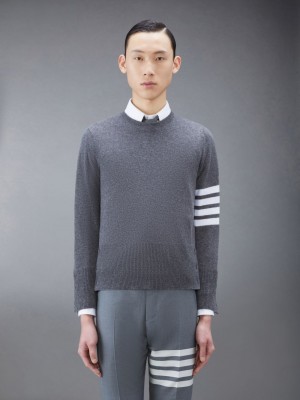 Thom Browne Cashmere 4-Bar Classic Men Pullover Grey | JIN62A43432