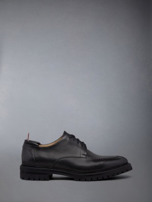 Thom Browne Classic Calf Commando Sole Apron Stitch Derby Men Oxford Shoes Black | MYI47U28342