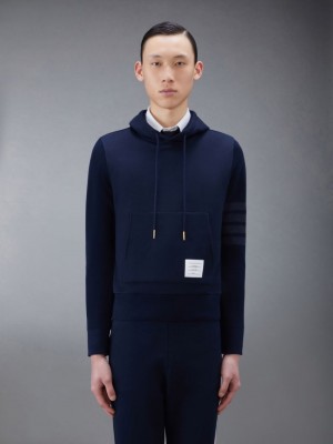 Thom Browne Classic Loopback 4-Bar Men Hoodie Blue | MMH13K34314