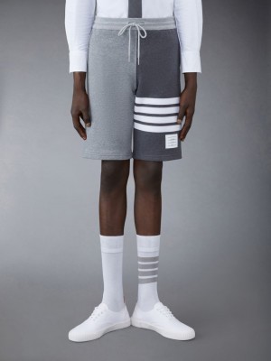 Thom Browne Classic Loopback 4-Bar Men Sweatshorts Grey | ULQ36F93186