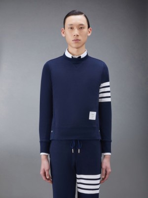 Thom Browne Classic Loopback 4-Bar Men Sweatshirts Blue | NUE41O62610