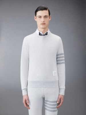 Thom Browne Classic Loopback 4-Bar Men Sweatshirts Grey | QWG24O18645