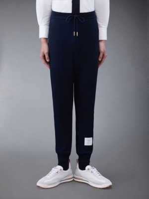 Thom Browne Classic Loopback Stripe Men Sweatpants Blue | FFO57V31452