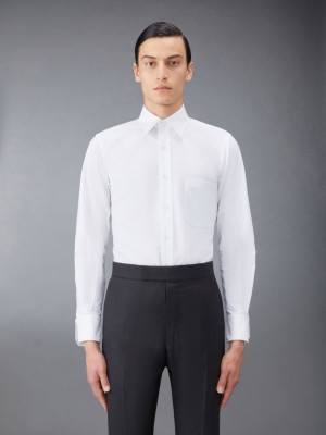 Thom Browne Classic Oxford Button-Down Men Shirts White | DLN45X25921