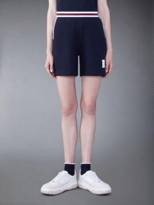 Thom Browne Classic Pique Stripe Women Shorts Blue | QOM58O07827