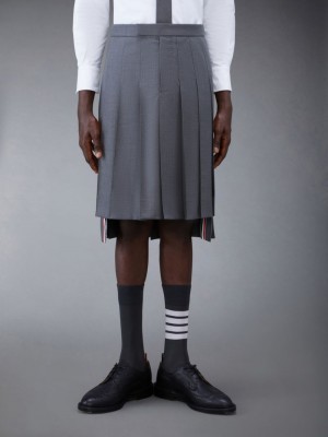 Thom Browne Classic Twill Pleated Men Skirts Grey | QGL05O02053