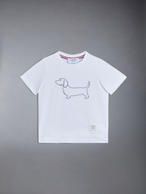 Thom Browne Cotton Hector Boys's T Shirts White | DXX52C99683