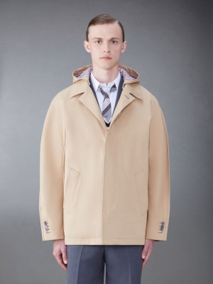 Thom Browne Cotton Mackintosh Cropped Dolman Men Coats Brown | CAG45I43563