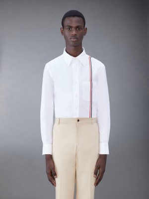 Thom Browne Cotton Oxford Men Shirts White | DKD88O13765