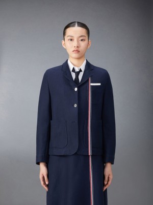 Thom Browne Cotton Sack Women Jackets Blue | JYZ87O11690