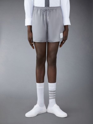 Thom Browne Cotton Twill Drawstring Rugby Men Shorts Grey | TES07O36904