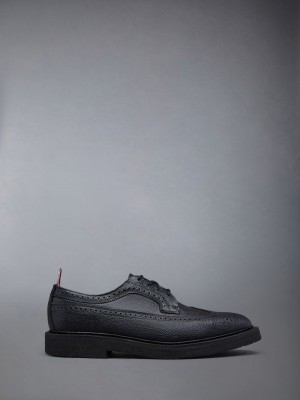 Thom Browne Crepe Sole Longwing Men Brogue Shoes Black | QSP56L69056