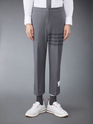 Thom Browne Double Face Tech Twill Slim Men Pants Grey | XTD75R00770