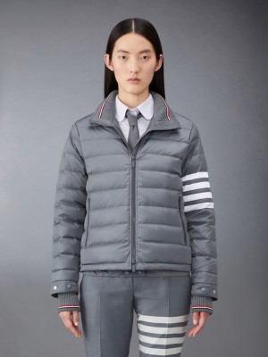 Thom Browne Downfilled Twill 4-Bar Ski Women Jackets Grey | HBM42J77469