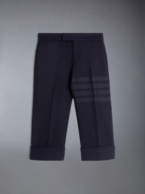 Thom Browne Flannel 4-Bar Classic Boys's Pants Blue | IXK99I43915