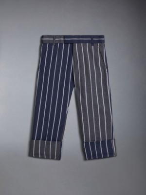 Thom Browne FunMix Wool Bold Stripe Sack Boys's Pants Blue | VBF82C57151