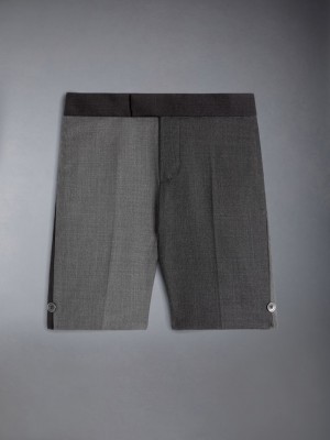 Thom Browne Funmix Twill Bermuda Boys's Shorts Grey | PQQ10U80679