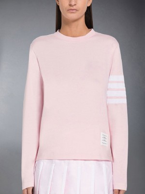 Thom Browne Jersey 4-Bar Women T Shirts Pink | HVI71Q04821