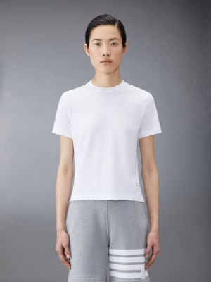 Thom Browne Jersey Relaxed Side Slit Women T Shirts White | YZV33S16695