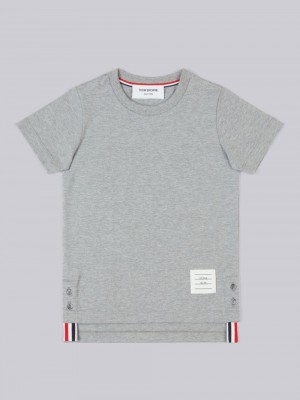 Thom Browne Medium Cotton Jersey Short Sleeve Boys's T Shirts Grey | LAQ70Q57338