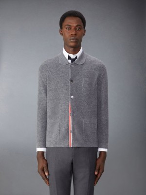 Thom Browne Merino Wool Washed Pique Men Jackets Grey | JNL39D72388