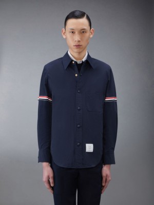 Thom Browne Nylon Armband Jacket Men Shirts Blue | EXB73D70822