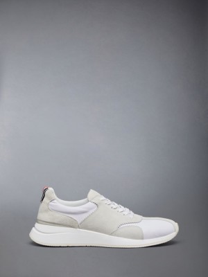 Thom Browne Nylon Sprinter Men Sneakers White | BVW53I50844