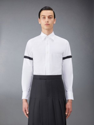 Thom Browne Oxford Armband Men Shirts White | VCN93F91549