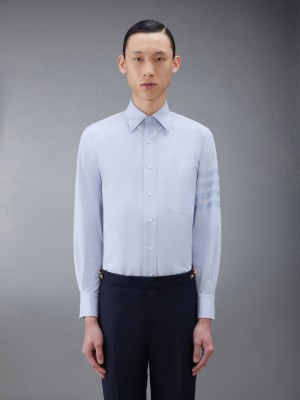 Thom Browne Oxford Classic 4-Bar Men Shirts Blue | CXR70H30807