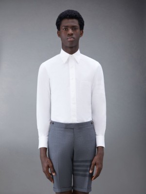 Thom Browne Oxford Classic 4-Bar Men Shirts White | TUB25E89708