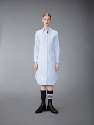 Thom Browne Oxford Classic Shirt Women Dress Blue | DVW91C89748