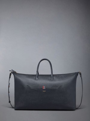 Thom Browne Pebble Grain Men Duffle Bags Black | THJ96R81259