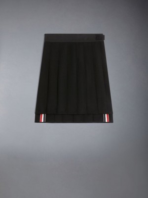 Thom Browne Pique Suiting Pleated Mini Girls's Skirts Black | TAZ71X95401