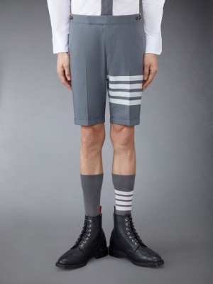 Thom Browne Plain Weave 4-Bar Low Rise Men Shorts Grey | VYG75M59587