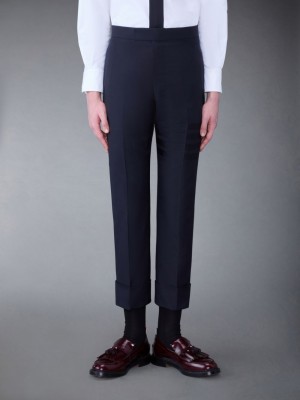 Thom Browne Plain Weave 4-Bar Men Pants Blue | CGH98Q83656