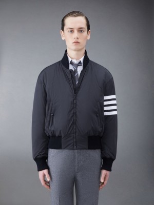 Thom Browne Poly Twill Rib 4-Bar Down Oversized Blouson Men Jackets Grey | WOE14J74852