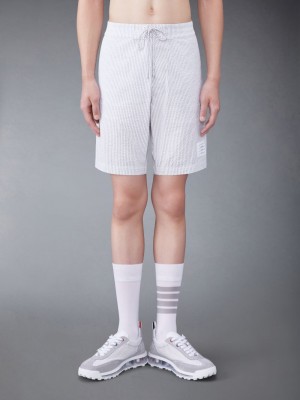 Thom Browne Seersucker Board Men Shorts White | SKR37W36270