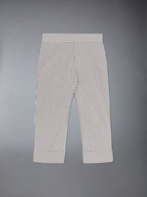 Thom Browne Seersucker Classic Boys's Pants Grey | NDB71J47020