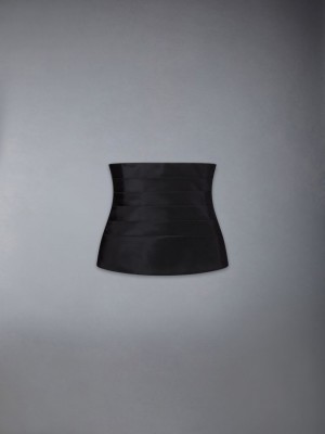 Thom Browne Silk Faille Cummerbund Corset Women Corset Black | YLB91P26073