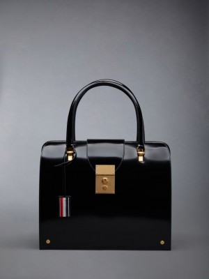 Thom Browne Smooth Calf Mrs. Women Tote Bags Black | SMX35I90854